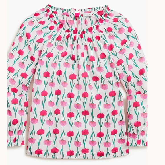 J. Crew sustainable planet friendly Floral Pink Top size small  sustainable re-i - Picture 1 of 9